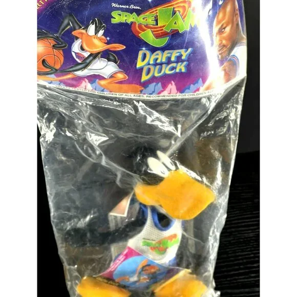 Vintage 1996 Warner Bros. Space Jam Plush Set Featuring Taz & Daffy Duck In Orig - Picture 3 of 5